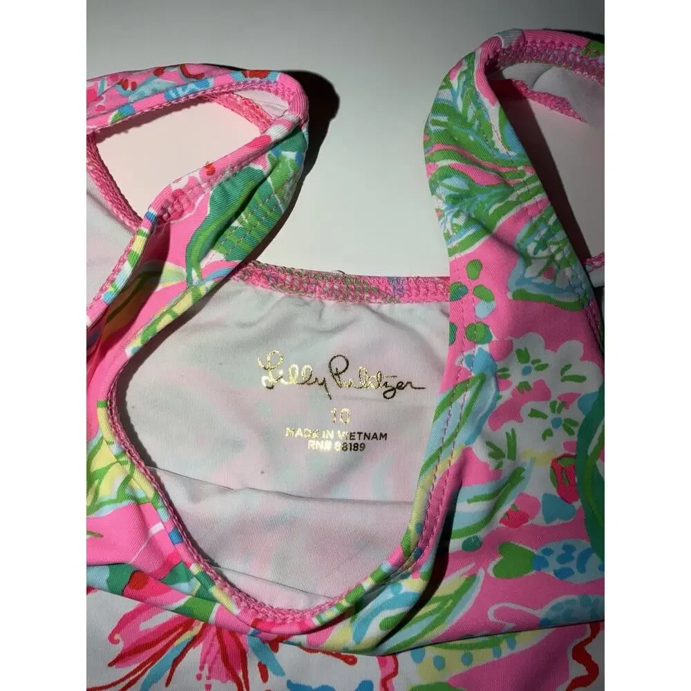 Lilly Pulitzer Girls Devonta Bikini Top UPF 50+ - Multi Journey To The Jungle 10